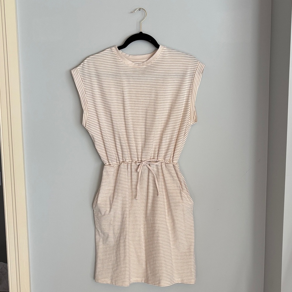 a new day Beige Striped Mini Dress